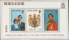 Belize 1981 Royal Wedding souvenir sheet unmounted mint.