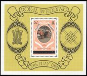 Caicos Island 1981 Royal Wedding serifs souvenir sheet unmounted mint.