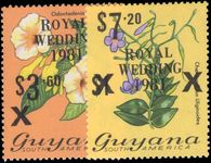 Guyana 1981 Royal Wedding 1st issue black surcharge unmounted mint.