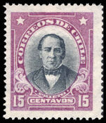 Chile 1928-30 15c black and violet type III unmounted mint.