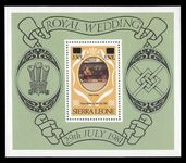 Sierra Leone 1981 Royal Wedding surcharged souvenir sheet unmounted mint.
