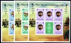 Turks & Caicos Islands 1981 Royal Wedding sheetlets unmounted mint.