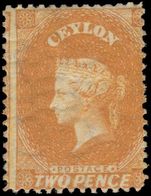 Ceylon 1867 2d ochre fine mint full original gum reversed watermark