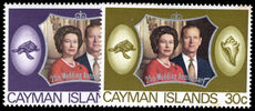Cayman Islands 1972 Royal Silver Wedding unmounted mint.