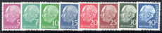 West Germany 1954-60 Heuss set fluorescent paper unmounted mint.