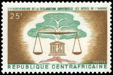 Central African Republic 1963 15th Anniversary of Declaration of Human Rights unmounted mint.