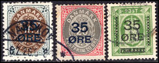 Denmark 1921 35ø provisional set fine used.