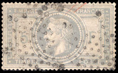 France 1869 5f lilac-grey on greyish fine used no thins but with small closed tear.