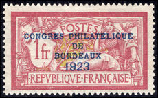 France 1923 Bordeaux Philatelic Congress lightly mounted mint.