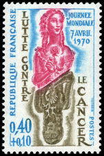 France 1970 WHO Fight Cancer Day unmounted mint.