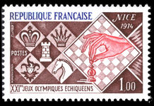 France 1974 21st Chess Olympiad unmounted mint.