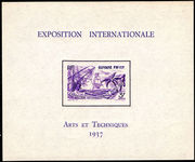 French Guiana 1937 International Exhibition souvenir sheet unmounted mint.