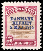 Greenland 1945 Liberation 5ø  buff and red-violet lightly mounted mint.