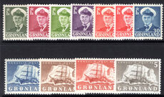 Greenland 1950-60 set unmounted mint (1k with minor gum disturbance) lightly mounted mint.