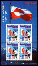 Greenland 1995 Tenth Anniversary of National Flag souvenir sheet unmounted mint.