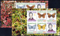Greenland 1997 Butterflies and Queen Margrethe booklet panes unmounted mint.