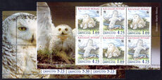 Greenland 1999 Endangered Species. The Snowy Owl booklet panes unmounted mint.