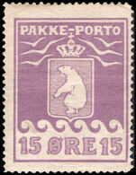 Greenland 1915-37 15ø  violet Thiele lightly mounted mint.