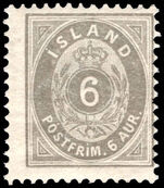 Iceland 1896-1900 6a pale grey unmounted mint.