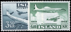 Iceland 1959 40th Anniversary of Iceland Civil Aviation unmounted mint.