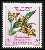 Colombia 1960-62 20c Flower Odontoglossom Purpureum unmounted mint.