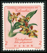 Colombia 1960-62 20c Flower Odontoglossum Purpureum unmounted mint.
