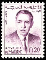 Morocco 1962 20c King Hassan II with coil number on reverse unmounted mint.