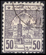French Morocco 1912 50c Sherifian Post narrow margins fine used.