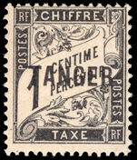French PO's in Tangier 1918 1c Postage Due lightly mounted mint.
