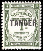 French PO's in Tangier 1918 1c Recouvrements Postage Due lightly mounted mint.