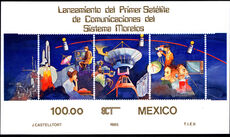 Mexico 1985 Launching of First Morelos Satellite souvenir sheet unmounted mint.