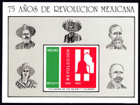 Mexico 1985 75th Anniversary of 1910 Revolution souvenir sheet unmounted mint.