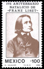 Mexico 1986 175th Birth Anniversary of Franz Liszt unmounted mint.