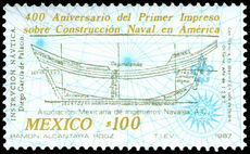 Mexico 1987 400th Anniversary of Publication of First Shipbuilding Manual in America unmounted mint.