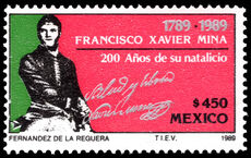 Mexico 1989 Birth Bicentenary of Francisco Xavier Mina unmounted mint.