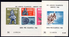 Mexico 1965 Olympic Games (1st) souvenir sheets unmounted mint.