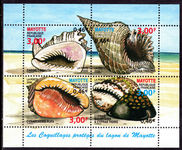 Mayotte 2000 Shells souvenir sheet unmounted mint.