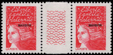 Mayotte 1997-99 NVI scarlet gutter pair unmounted mint.