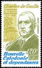 New Caledonia 1980 Charles de Gaulle unmounted mint.