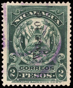 Nicaragua 1906-08 10c on 2p deep green fine used.