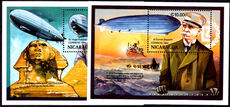 Nicaragua 1994 Zeppelin Airships souvenir sheet set unmounted mint.