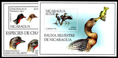 Nicaragua 1994 Endangered Species. The Highland Guan souvenir sheet set unmounted mint.