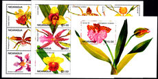 Nicaragua 1995 Orchids set of  sheets unmounted mint.