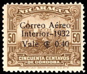 Nicaragua 1932 40c on 50c bistre-brown lightly mounted mint.