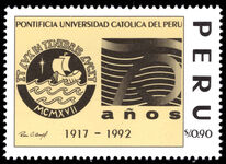 Peru 1992 75th Anniversary of Catholic University of Peru unmounted mint.
