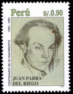 Peru 1995 Juan Parra del Reigo perf 13&189; unmounted mint.