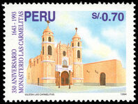 Peru 1995 350th Anniversary of Carmelite Monastery perf 14 unmounted mint.