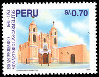 Peru 1995 350th Anniversary of Carmelite Monastery perf 13 unmounted mint.