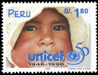 Peru 1997 50th Anniversary (1996) of UNICEF unmounted mint.
