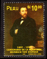 Peru 1997 Death Centenary of Heinrich von Stephan unmounted mint.